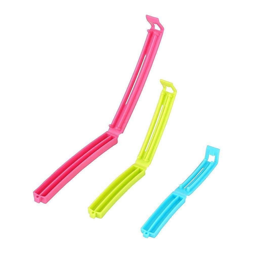 Kitchenwell 18 Pcs - 3 Different Size Plastic Food Snack Bag Pouch Clip Sealer Large, Medium, Small Plastic Snack Seal Sealing B